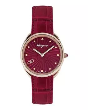 Часы Cuir Salvatore Ferragamo, бордовый/розовый/бордовый