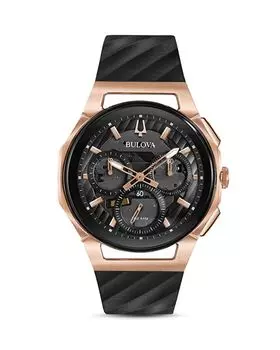 Часы Curv, 44 мм Bulova, цвет Black