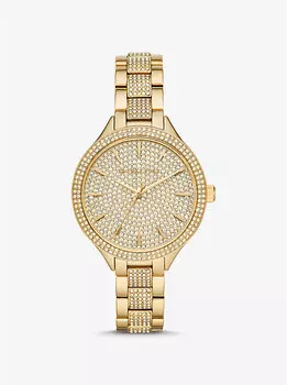 Часы цвета золота «паве» Michael Kors, золотой