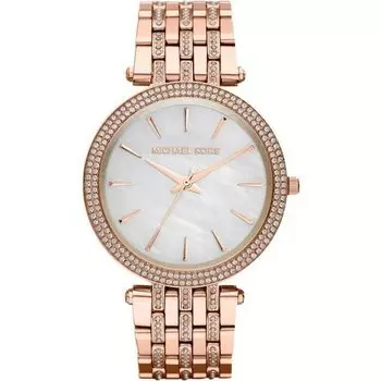 Часы darci mk3220 с перламутровым циферблатом и кристаллами Michael Kors, розовый