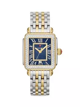 Часы Deco Madison с двухцветным браслетом из нержавеющей стали и бриллиантами Michele