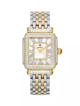 Часы Deco Madison с двухцветным браслетом из нержавеющей стали и бриллиантами Michele