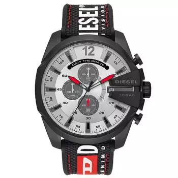 Часы Diesel Men's Mega Chief с серебристым циферблатом, серебряный