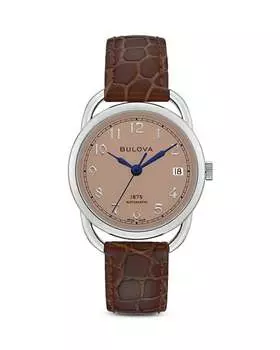 Часы Джозеф Булова, 34 мм Bulova, цвет Brown