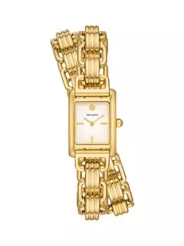 Часы Eleanor Mini Goldtone с браслетом из нержавеющей стали Tory Burch, желтый