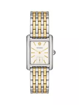 Часы Eleanor с двухцветным браслетом из нержавеющей стали Tory Burch, желтый