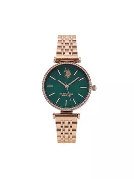 Часы Eleonor USP8168GR U.S. Polo Assn., розовое золото/зеленый
