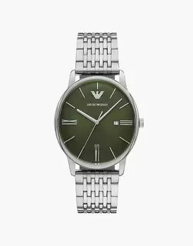 Часы Emporio Armani с тремя стрелками и датой из нержавеющей стали в серебристом цвете