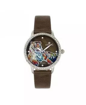 Часы Emress Women Diana с автоматическим кожаным ремешком и гравировкой MOP - синий Empress, бежевый