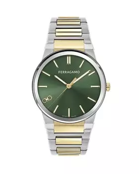Часы Ferragamo с сапфировым стеклом Infinity, 41 мм, зеленый
