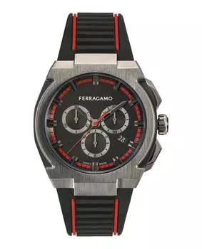 Часы Ferragamo Supreme Chrono из силикона Salvatore Ferragamo, цвет black/gun/black