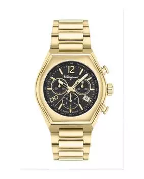 Часы Ferragamo Tonneau Chrono Salvatore Ferragamo, цвет ip yellow gold