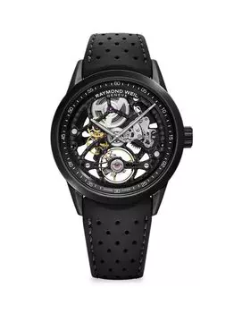 Часы Freelancer Skeleton с каучуковым ремешком Raymond Weil, черный