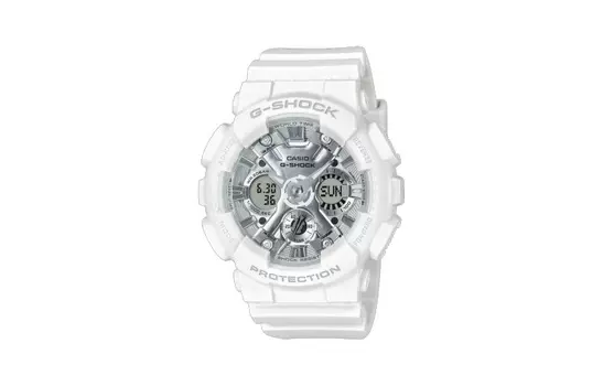 Часы G SHOCK с кварцевым механизмом, ремешком из смолы, серебристым циферблатом, унисекс G-SHOCK