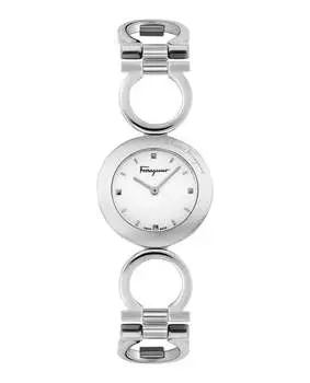 Часы Gancino Salvatore Ferragamo, цвет stainless steel/stainless steel/white