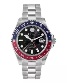Часы GMT-I Challenger PHILIPP PLEIN, цвет silver/stainless steel/black