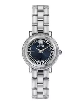 Часы Greca Flourish Petite Versace, цвет silver/stainless steel/blue