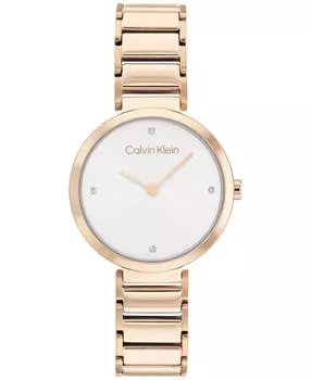 Часы-гвоздики с золотистым браслетом 28 мм Calvin Klein
