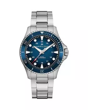 Часы Hamilton цвета хаки с аквалангом, 43 мм, синий