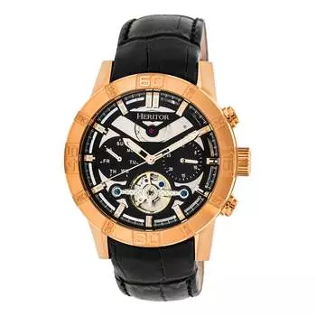 Часы Hannibal Semi-Skeleton с кожаным ремешком Heritor Automatic, цвет multi
