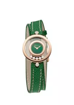 Часы Happy Diamonds Icons из 18-каратного розового золота, перламутра, бриллиантов и кожаного ремешка Chopard