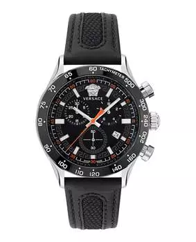 Часы Hellenyium Chrono из кожи Versace, цвет stainless steel