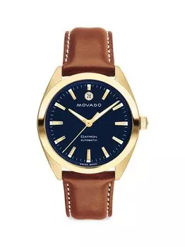 Часы Heritage Datron Auto с кожаным ремешком Movado, синий