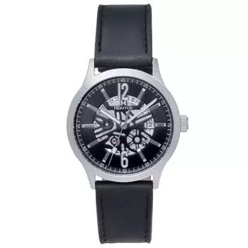 Часы Heritor Automatic Dayne с кожаным ремешком и датой, черный