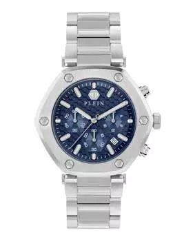 Часы Hexagon Chrono PHILIPP PLEIN, цвет silver/stainless steel/blue