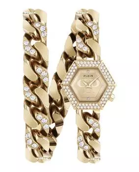 Часы Hexagon Groumette Crystal PHILIPP PLEIN, золотой/золотой/золотой