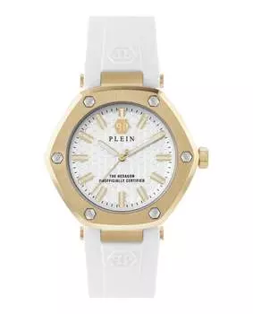Часы Hexagon Silicone PHILIPP PLEIN, белый/золотой/серебряный