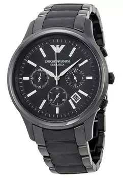 Часы-хронограф CERAMICA Emporio Armani, черный