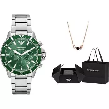 Часы-хронограф World Explorer из нержавеющей стали EMPORIO ARMANI