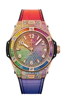 Часы Hublot Big Bang one click rainbow king gold 39 мм