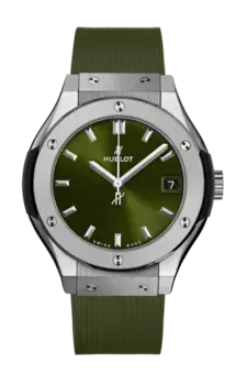 Часы Hublot Classic fusion titanium зеленые 33 мм