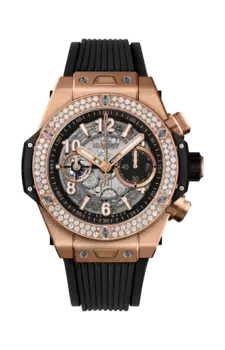 Часы Hublot Unico king gold diamonds 44 мм