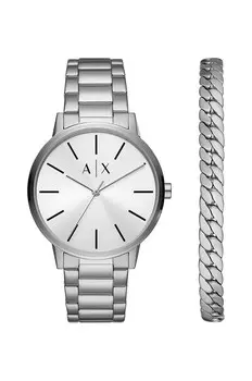 Часы и браслет Armani Exchange, серебряный