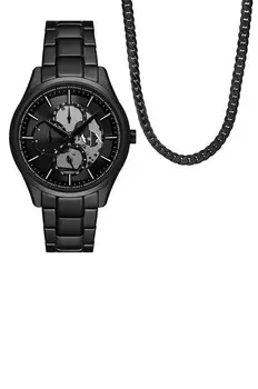 Часы и колье Armani Exchange, черный