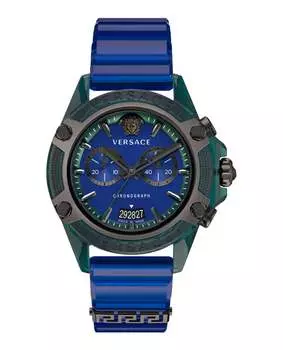 Часы Icon Active с хронографом Versace, цвет blue/transparent green/blue
