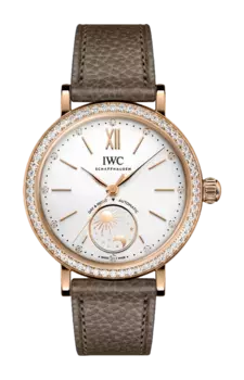 Часы Iwc Schaffhausen Portofino из розового золота с бриллиантами 34 мм
