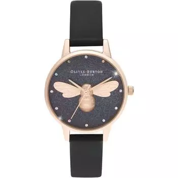Часы из черной синтетической кожи Olivia Burton