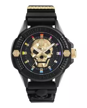Часы из силикона $kull Ecoceramic PHILIPP PLEIN, черный/черный/черный