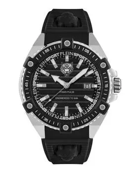 Часы из силикона Urban Pulse PLEIN SPORT, цвет black/stainless steel/black
