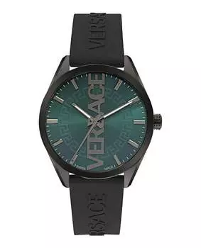 Часы из силикона V-Vertical Versace, цвет black/ip gunmetal/green