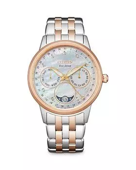 Часы-календарь Eco-Drive, 37 мм Citizen, цвет White