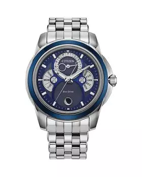 Часы-календарь Eco Drive Classic, 42 мм Citizen, синий