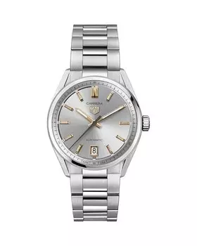 Часы Каррера, 36 мм TAG Heuer, цвет Silver