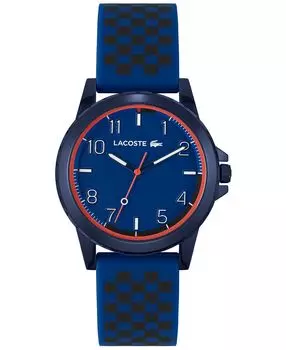 Часы Kids Rider, синий и черный клетчатый силиконовый ремешок, 36 мм Lacoste, синий