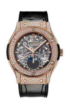 Часы king gold pave moon phase Hublot