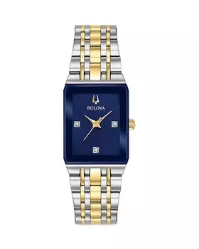 Часы Квадра, 21 мм Bulova, цвет Blue